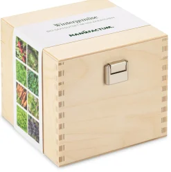 Saatgutset im Holzkästchen