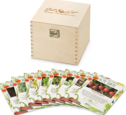 Saatgutset im Holzkästchen