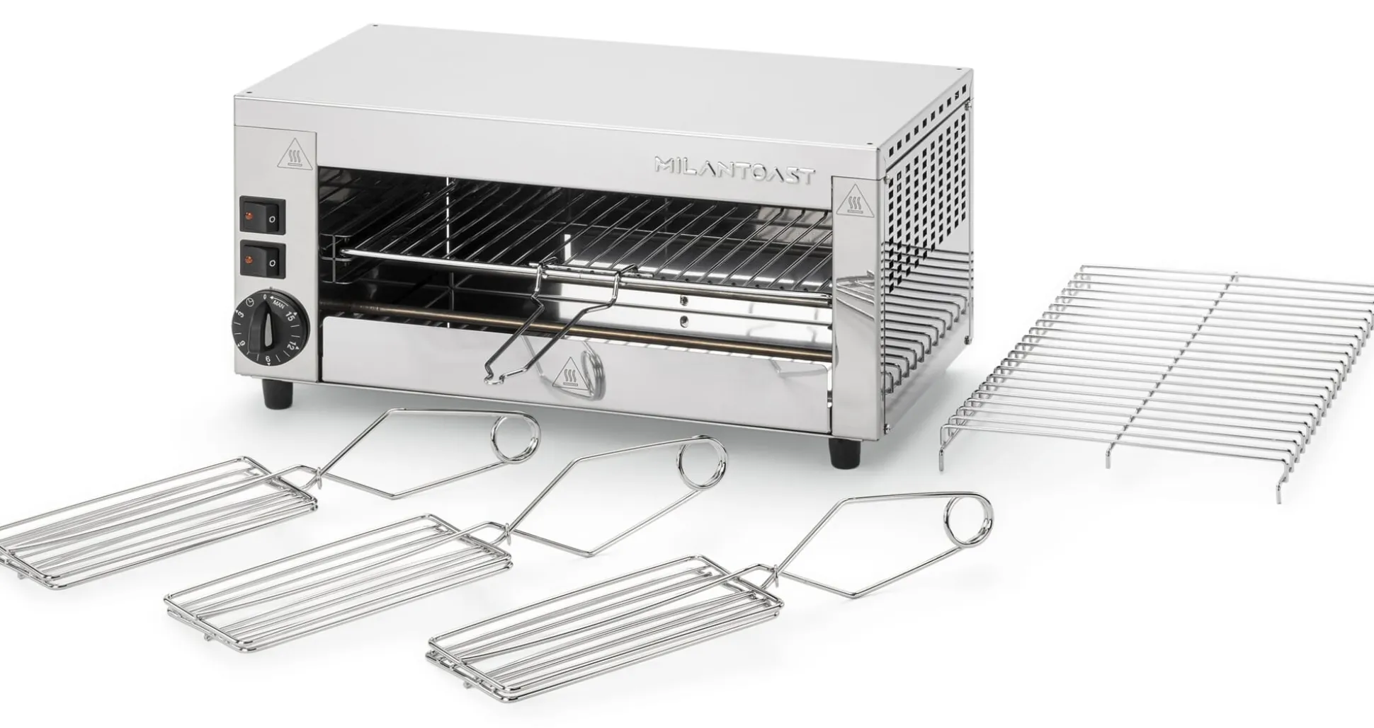 Salamander Edelstahl mit Aufwärmgitter