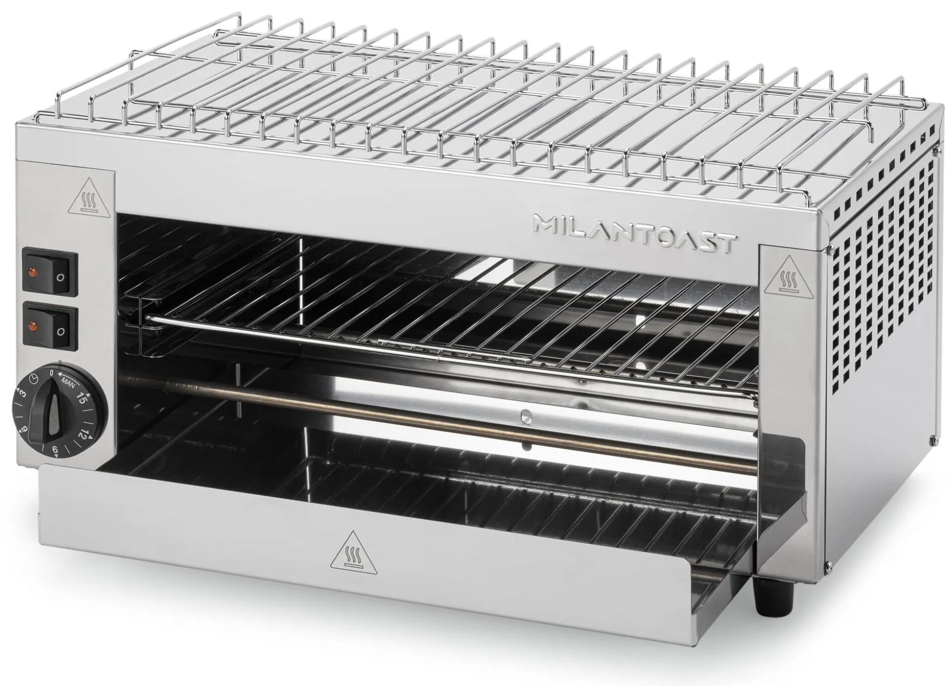 Salamander Edelstahl mit Aufwärmgitter