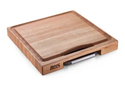 Schneidebrett mit Saftrille und Auffangschale