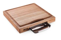 Schneidebrett mit Saftrille und Auffangschale