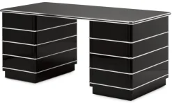 Schreibtisch Stahlblech Chromleiste