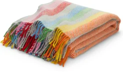 Schurwolldecke bunt gestreift