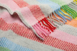 Schurwolldecke bunt gestreift