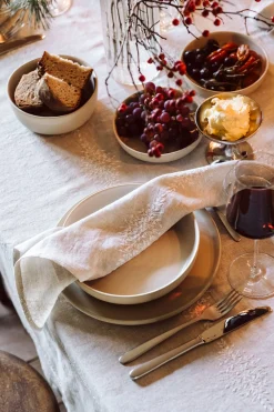 Serviette Leinen Blätterränke