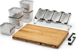 Set Frankfurter Brett Mono mit Edelstahlbehälter-Set