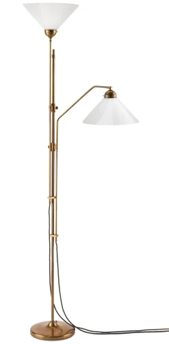 Standleuchte Messing zweifach