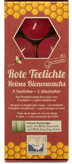 Teelichte Bienenwachs rot