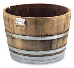 Terrassenteich aus halbem Weinfass