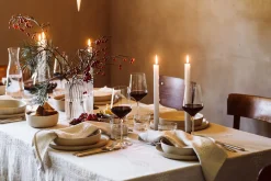 Tischdecke Leinen Blätterranke