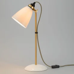 Tischleuchte Bone China Messing