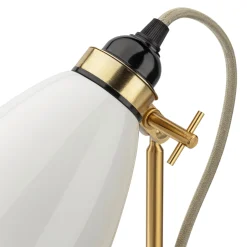 Tischleuchte Bone China Messing