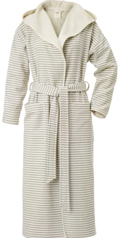 Unisex-Bademantel fein gestreift