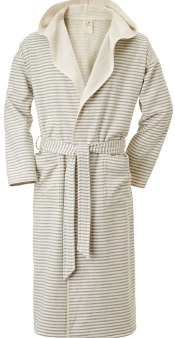 Unisex-Bademantel fein gestreift
