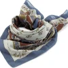 Unisex-Halstuch floral N° 796, Blau-Braun
