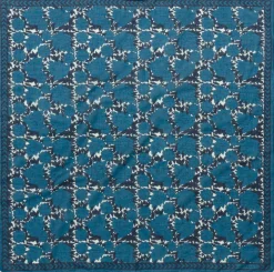 Unisextuch N° 791 floral, Blau