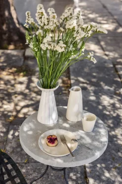 Vase Keramik handbemalt blau