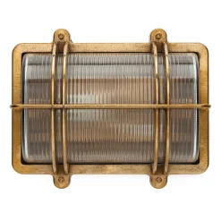 Wand- und Deckenleuchte Messingguss rechteckig