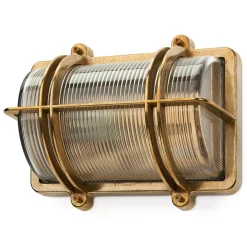 Wand- und Deckenleuchte Messingguss rechteckig