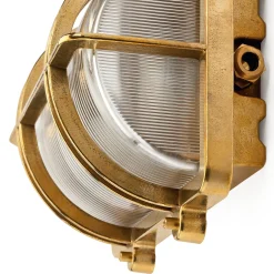 Wand- und Deckenleuchte Messingguss rechteckig