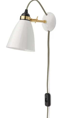 Wandleuchte Bone China Messing