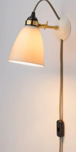 Wandleuchte Bone China Messing